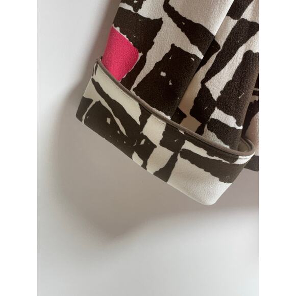 N Touch Blazer Size 12 Style 88OD Pink Brown Geometric Pattern Funky Glam - Picture 6 of 9